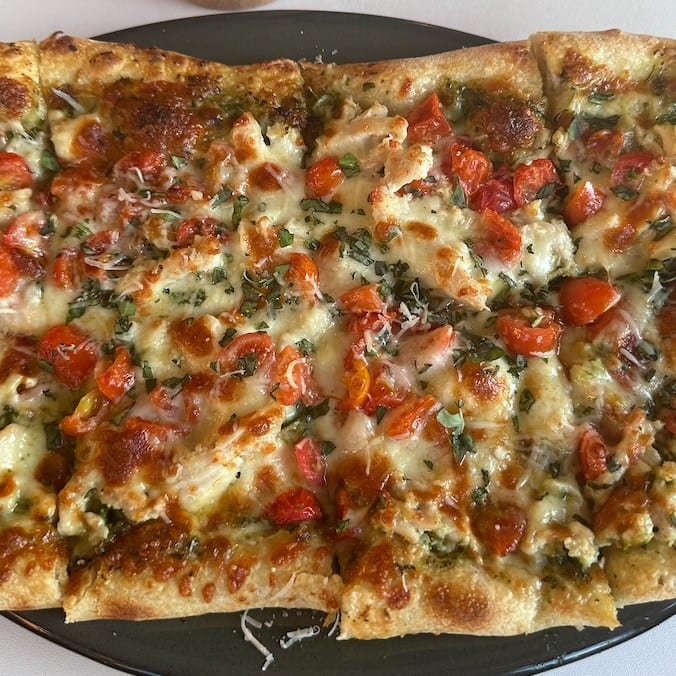 Chicken Pesto Pizza.